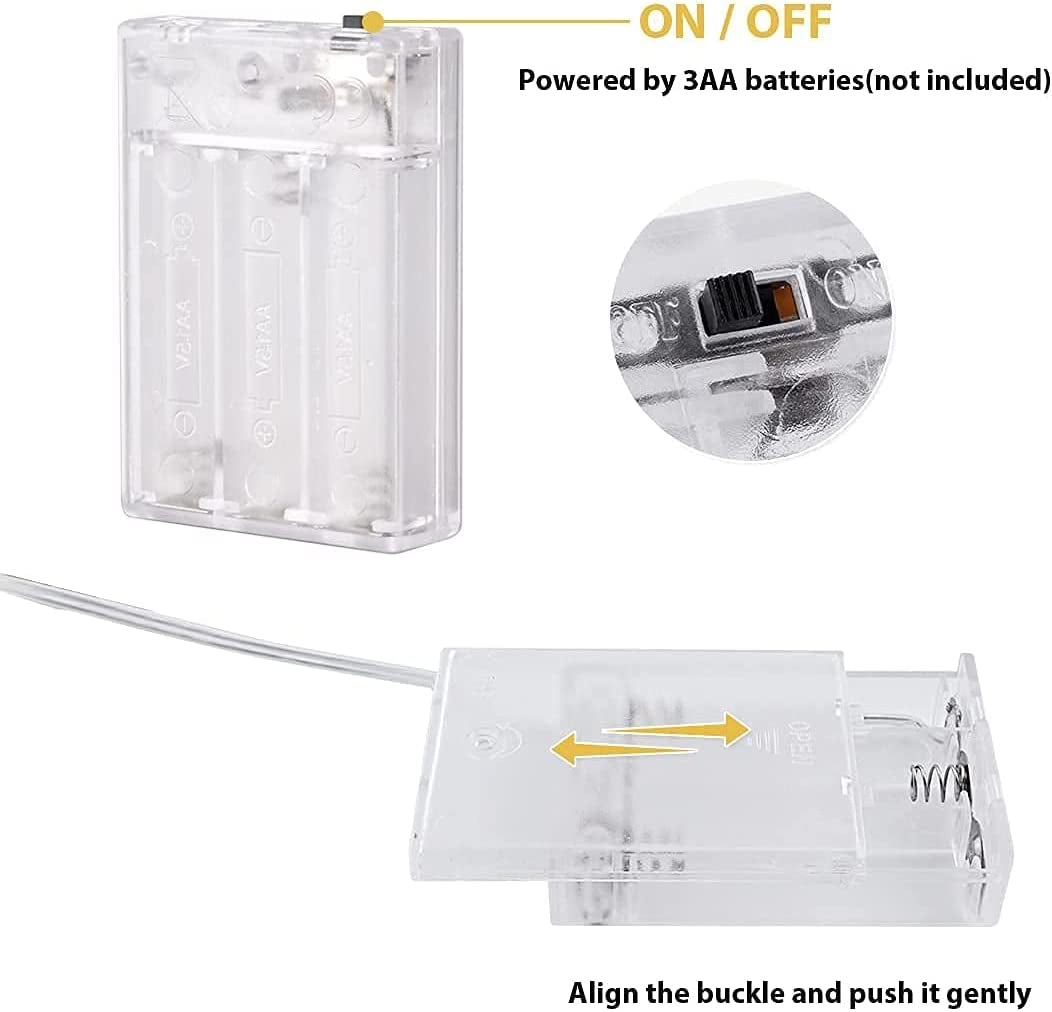 2 Pack Led Fairy Lights Battery Operated, 33FT 100LED Warm White Battery Powered Copper Wire Starry String Lights for Christmas, Parties, Wedding, Bedroom, Patio, Indoor, Home Decoration